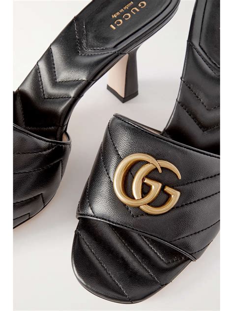 silver gucci marmont mules|GUCCI Marmont logo.